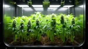 Automatisches Bewässerungssystem für Cannabispflanzen in einer Growbox