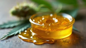 CBD Wax in einer kleinen Dose mit goldener Farbe