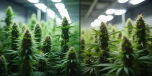 Belüftungssystem in einer Growbox für gesunde Cannabis-Pflanzen und optimale Luftzirkulation.