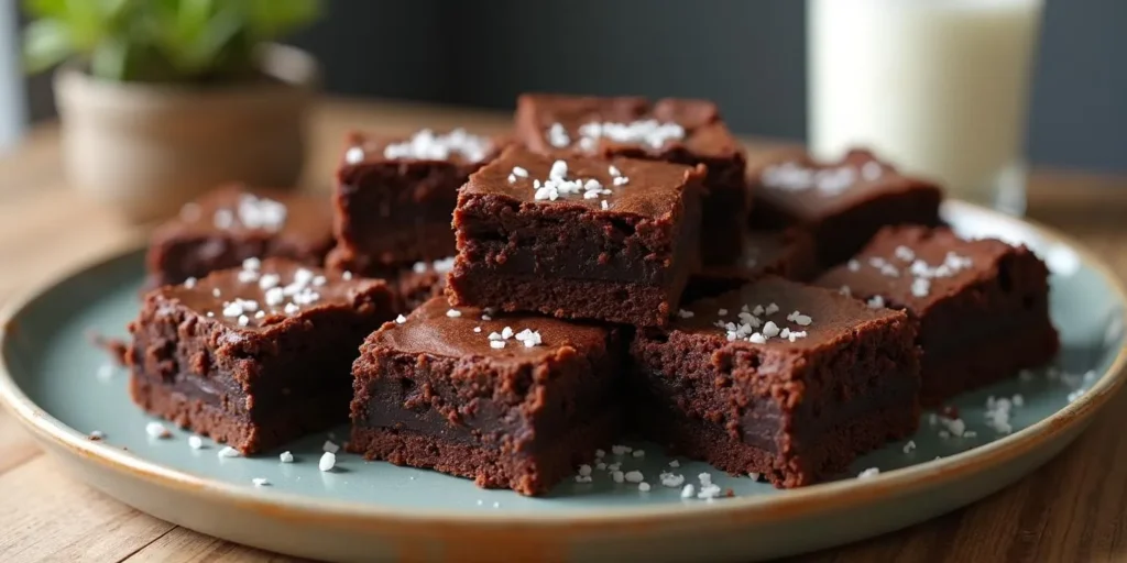 Haschisch Brownies mit einer Prise Salz für den besonderen Geschmack.