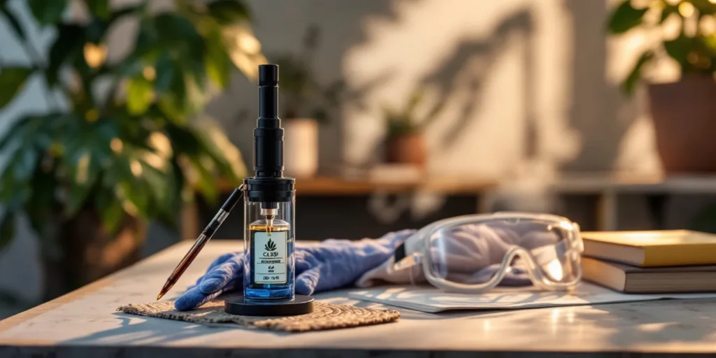 CBD Öl für Dabbing mit Vaporizer und Zubehör