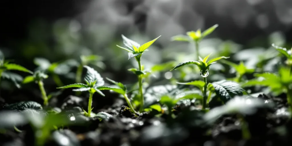 Cannabis-Anbau mit optimaler Luftfeuchtigkeit und Belüftungssystemen.