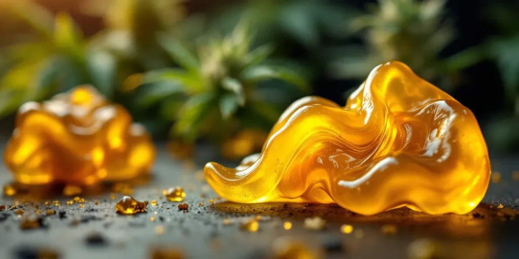 Hochwertiges, goldenes Cannabis Wax mit perfekter Konsistenz.