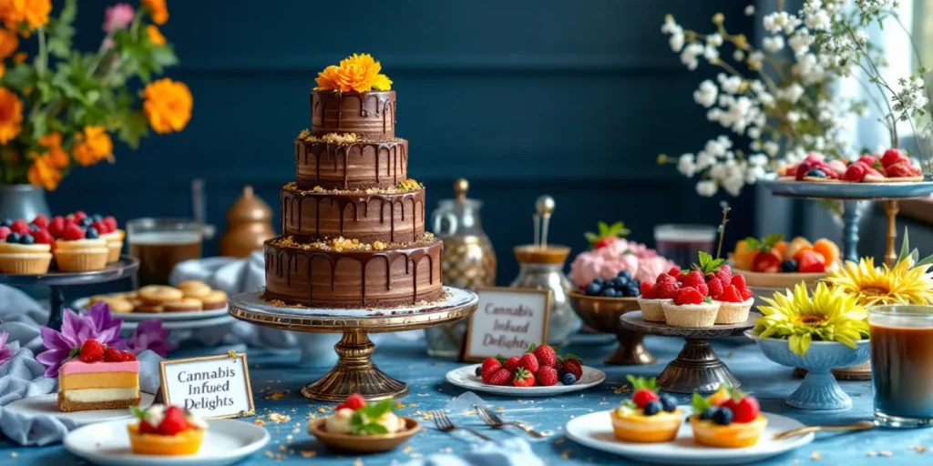 Festliche Torte und Gebäck mit Cannabis-Infusion für besondere Anlässe.