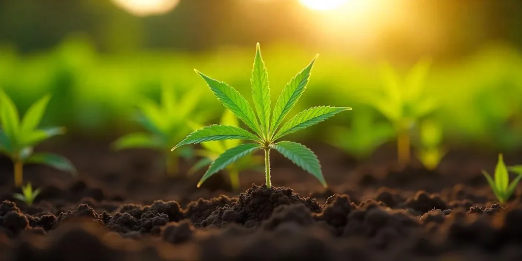 Cannabis bildet Wurzeln aus dem Stamm durch hohe Luftfeuchte.