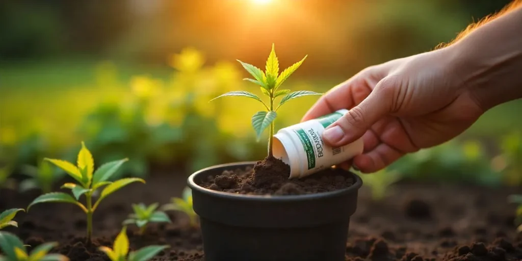 Cannabis-Klonen: Anwendung von Nährstoffen im Anzuchttopf.