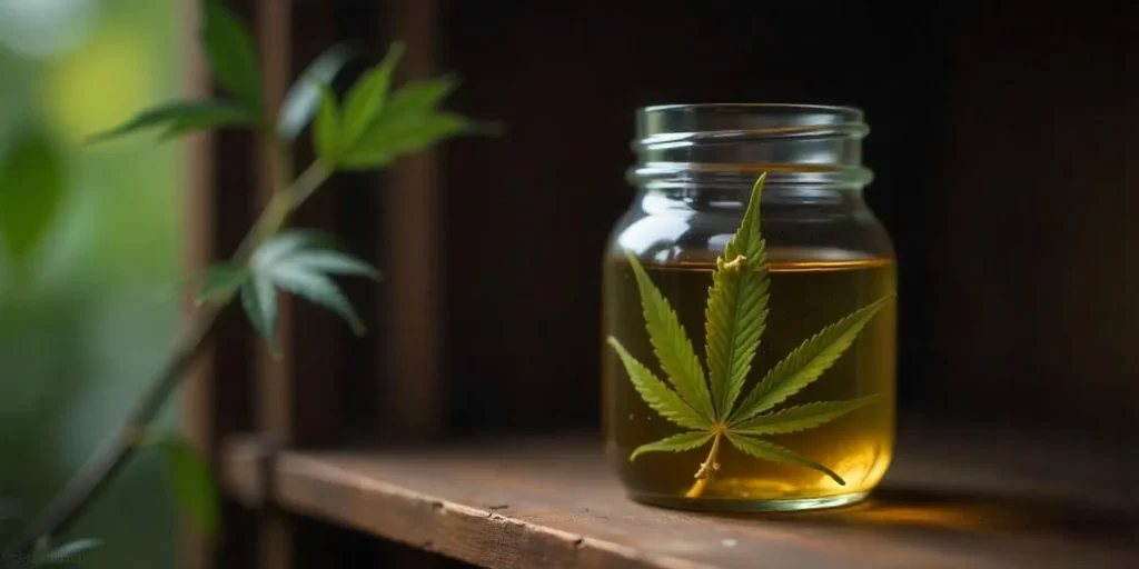 Cannabiswurzel gegen Gicht als traditionelles Heilöl.