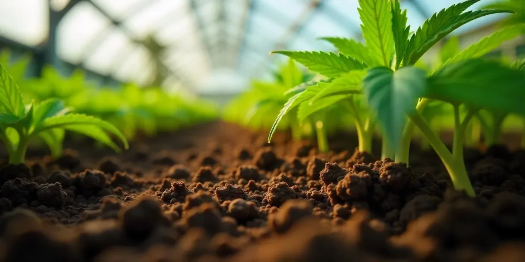 Rote Wurzeln bei Cannabis im Gewächshaus erkennen.