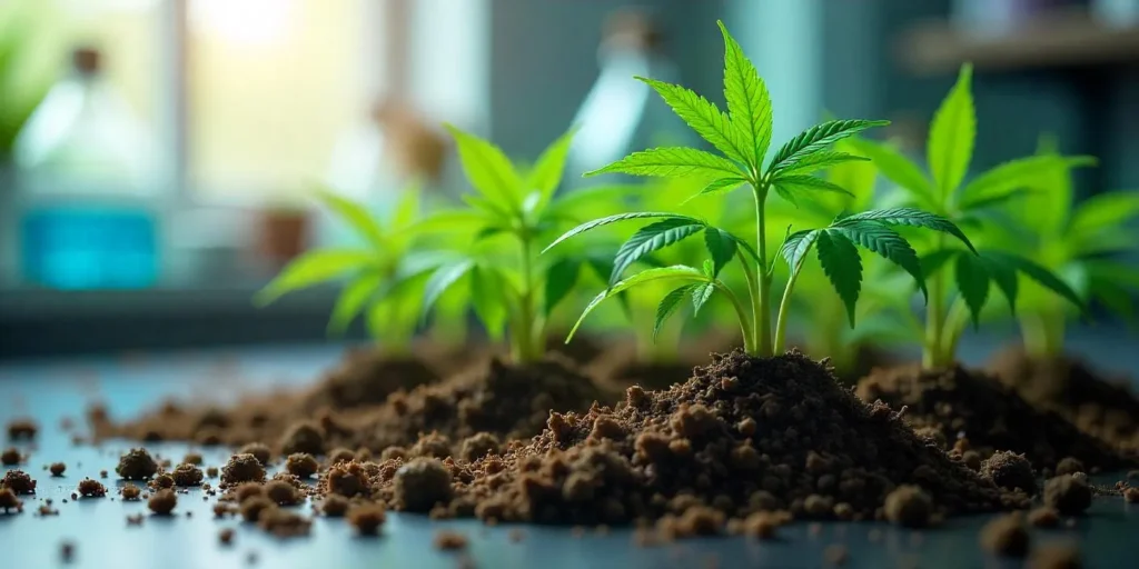 Neue Cannabispflanzen, ein möglicher Hinweis auf Wurzelklonung.