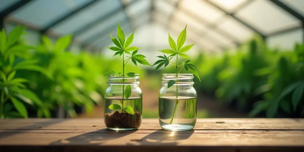 Cannabis-Klonen ohne Bewurzelungshormon mit Wassermethode.